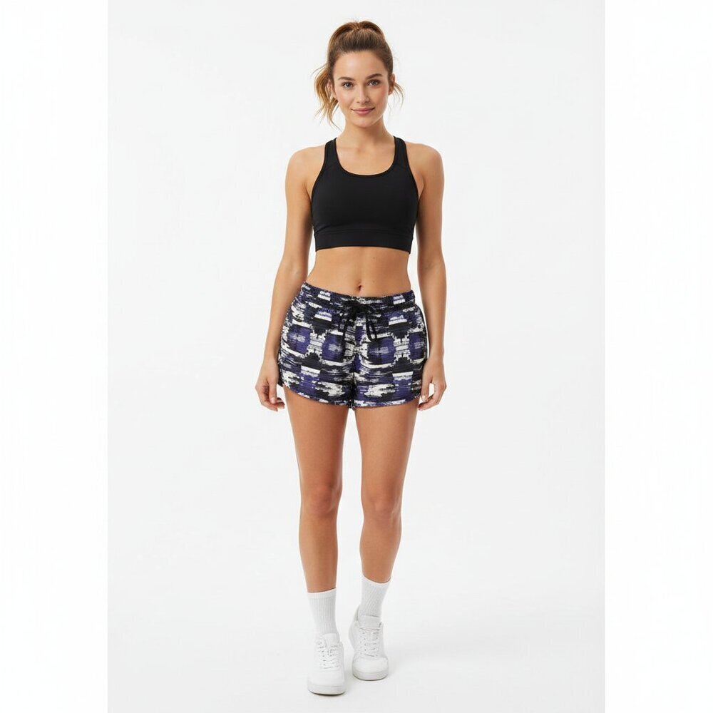 AUMNIE Abstract Print Active Shorts – Navy & Charcoal – Size S